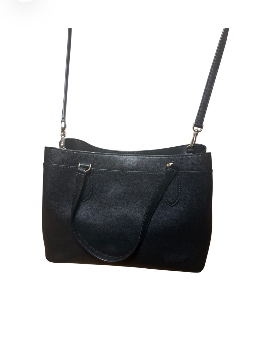 Kate Spade New York Sienna Satchel Black Leather with Detachable Strap-Like New - Picture 5 of 11